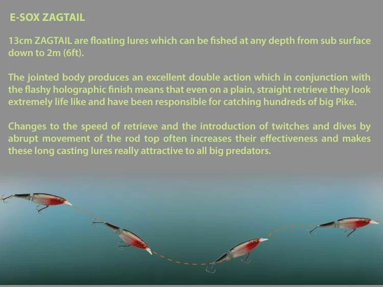 Drennan E-SOX Zagtail Floating Lure Lures 2 Drennan E-SOX Zagtail Floating Lure Lures - Image 2