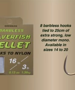Drennan Silverfish Pellet Barbless Hooks To Nylon Terminal Tackle -Drennan Online Store Drennan Silverfish Pellet Hooks To Nylon
