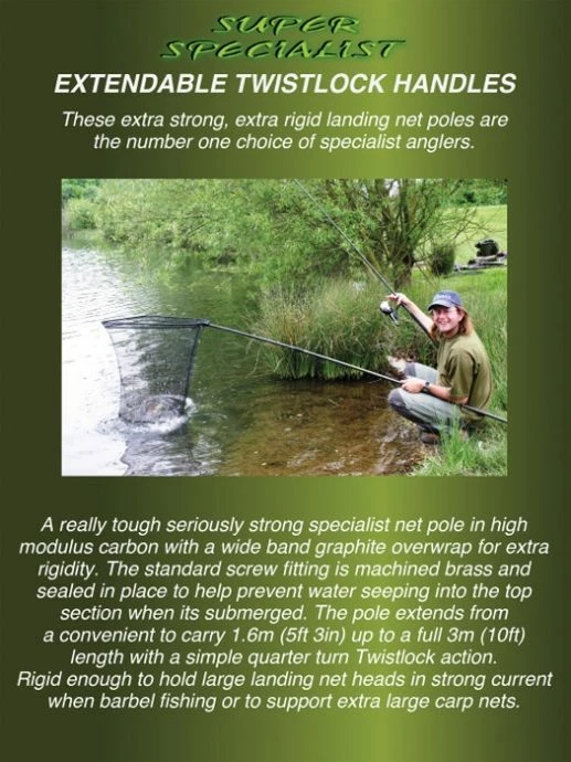 Drennan Super Specialist Extendable Twist Lock 3m Landing Net Handle Nets 4 Drennan Super Specialist Extendable Twist Lock 3m Landing Net Handle Nets - Image 4