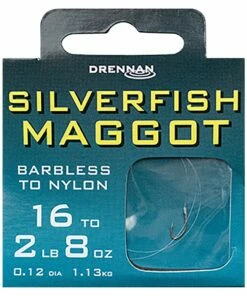 Drennan Silverfish Maggot Barbless Hooks To Nylon Terminal Tackle